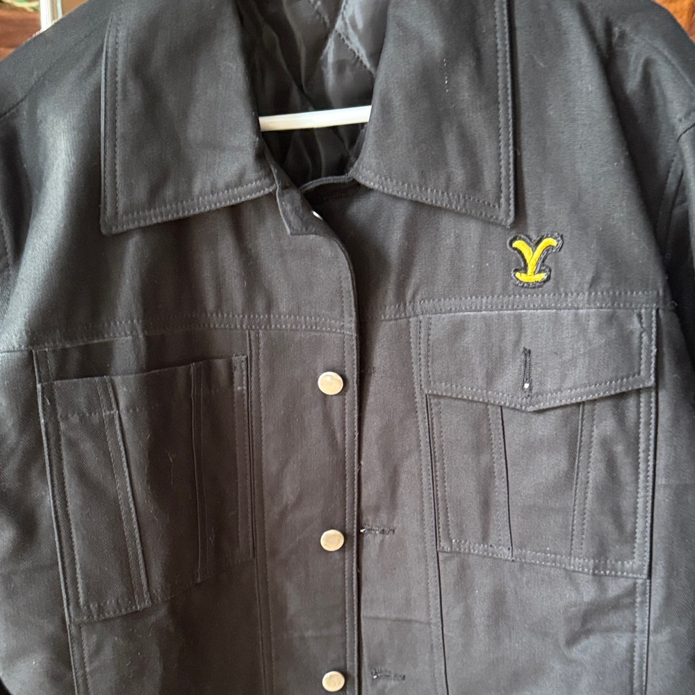 Black Men's Jacket with Yellow Logo